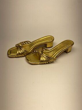 Loeffler Randall Womens Hazel Knot Mule Gold Sandal  Sz 6.5